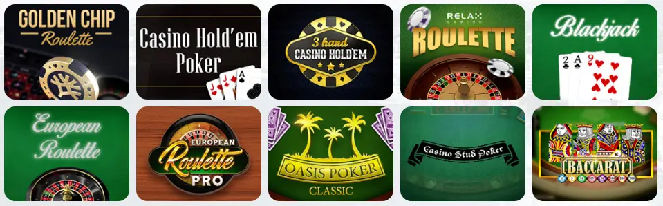 Giochi da tavolo al DERBYBET CASINO