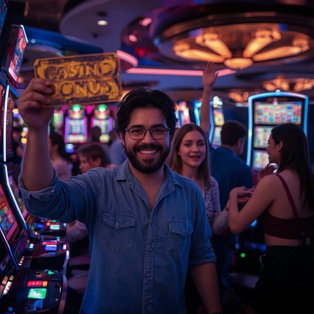 una persona con un bonus del casinò DERBYBET CASINO