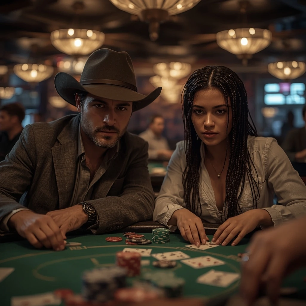 foto di due giocatori di poker DERBYBET CASINO